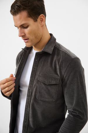 Cord Overshirt in Charcoal - TAILORED ATHLETE - ROW