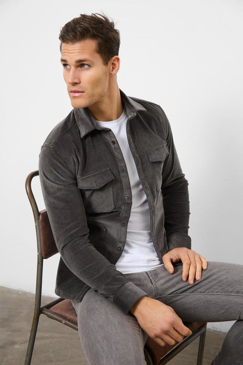Cord Overshirt in Charcoal - TAILORED ATHLETE - ROW
