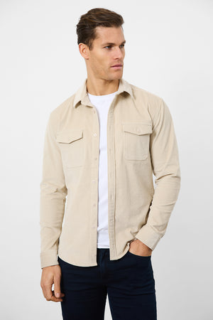 Cord Overshirt in Winter White - TAILORED ATHLETE - ROW