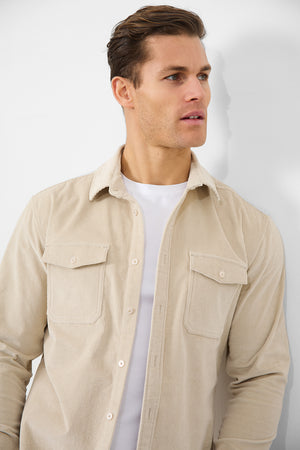 Cord Overshirt in Winter White - TAILORED ATHLETE - ROW