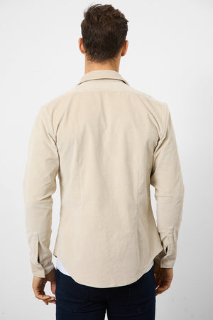 Cord Overshirt in Winter White - TAILORED ATHLETE - ROW