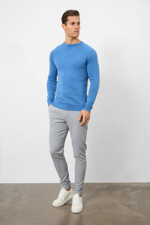 Cotton Crew Neck in Ocean Blue - TAILORED ATHLETE - ROW