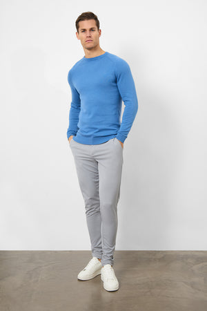 Cotton Crew Neck in Ocean Blue - TAILORED ATHLETE - ROW