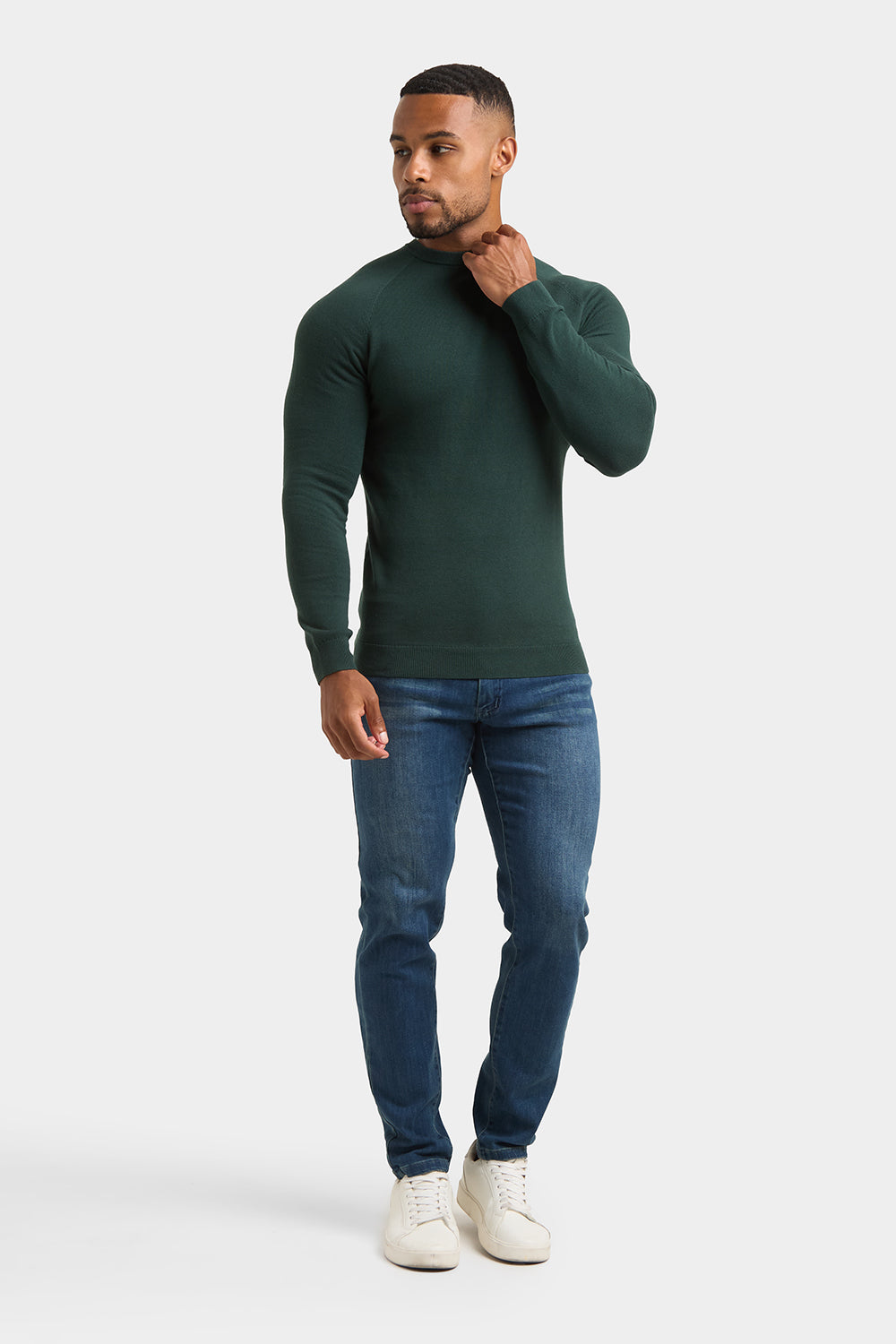 Cotton Crew Neck in Green - TAILORED ATHLETE - ROW