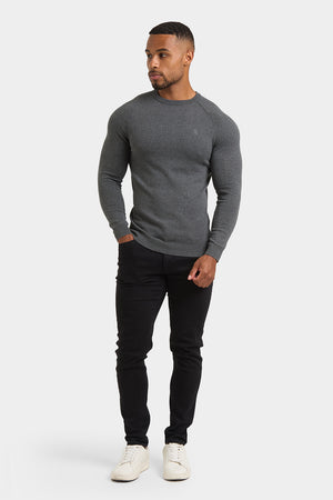 Cotton Crew Neck in Dark Grey Marl - TAILORED ATHLETE - ROW