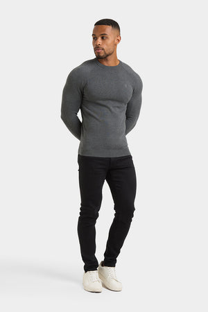 Cotton Crew Neck in Dark Grey Marl - TAILORED ATHLETE - ROW