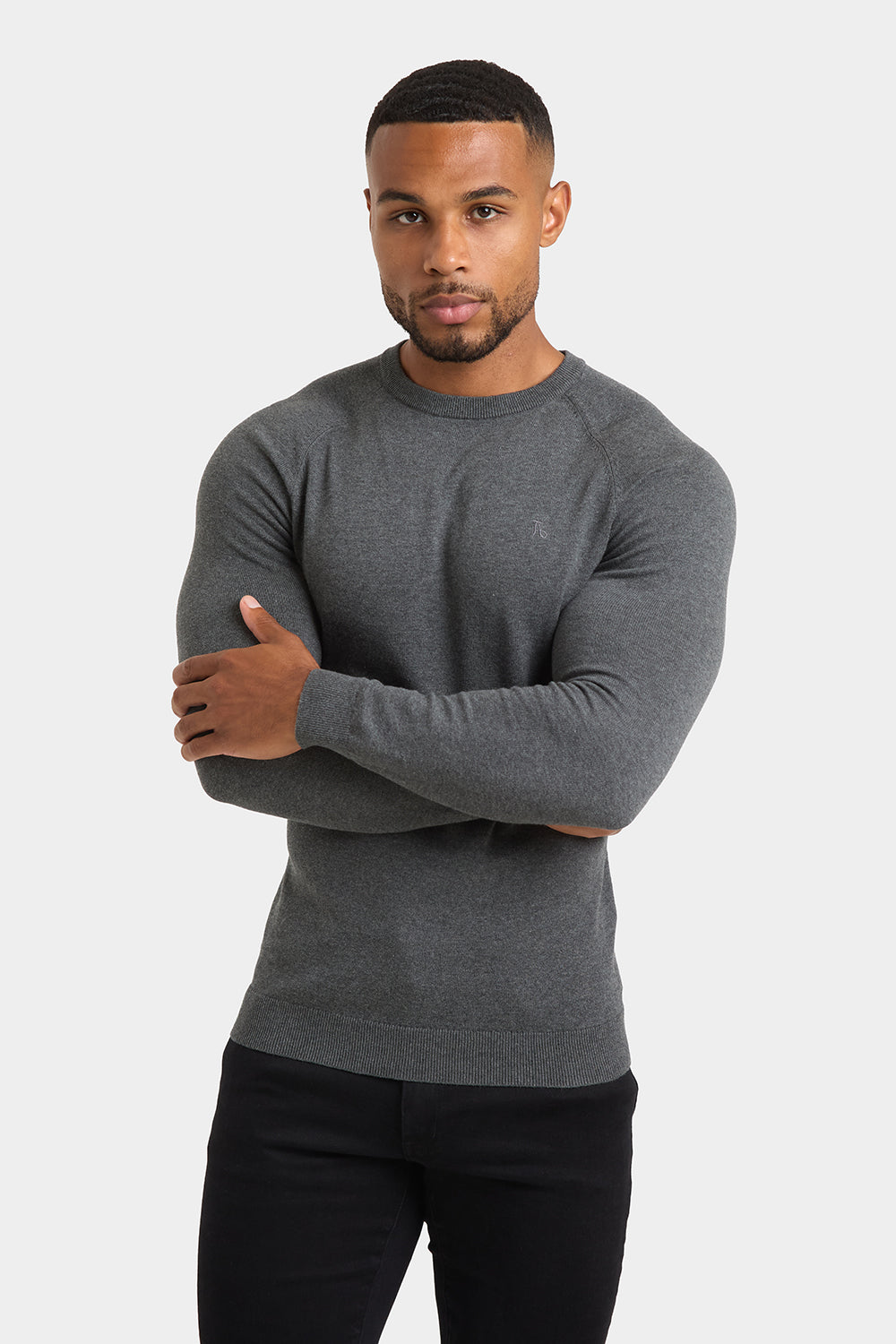 Cotton Crew Neck in Dark Grey Marl - TAILORED ATHLETE - ROW