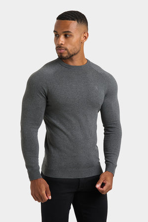 Cotton Crew Neck in Dark Grey Marl - TAILORED ATHLETE - ROW