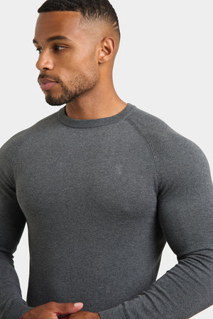 Cotton Crew Neck in Dark Grey Marl - TAILORED ATHLETE - ROW