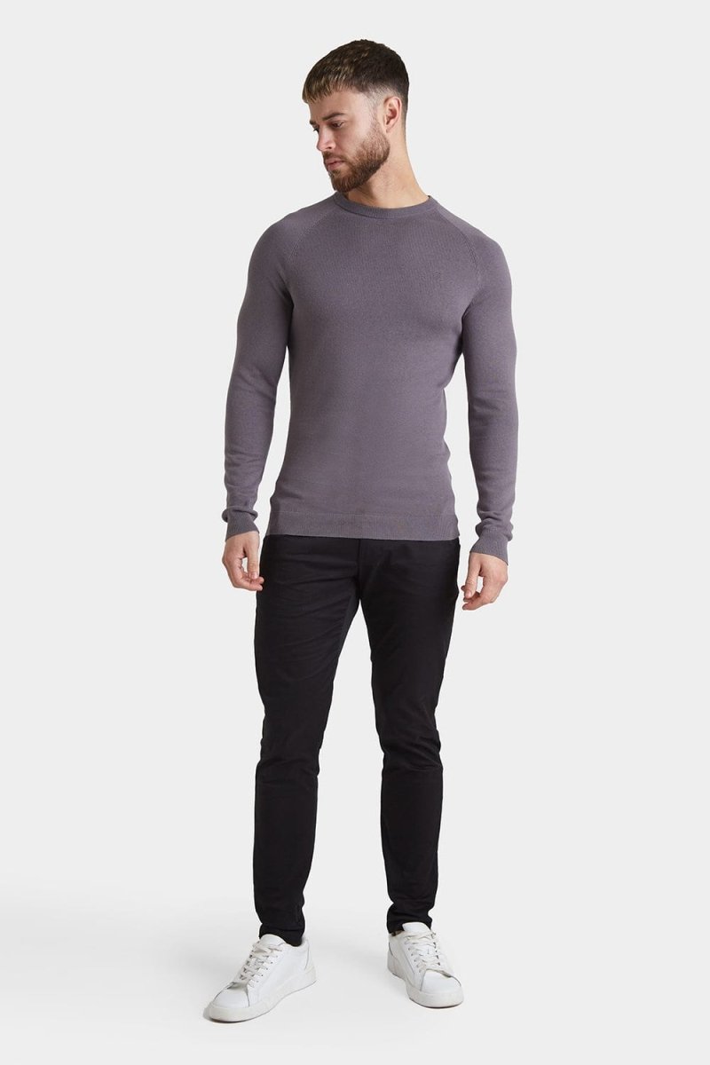 Cotton Crew Neck Jumper in Grey - TAILORED ATHLETE - ROW