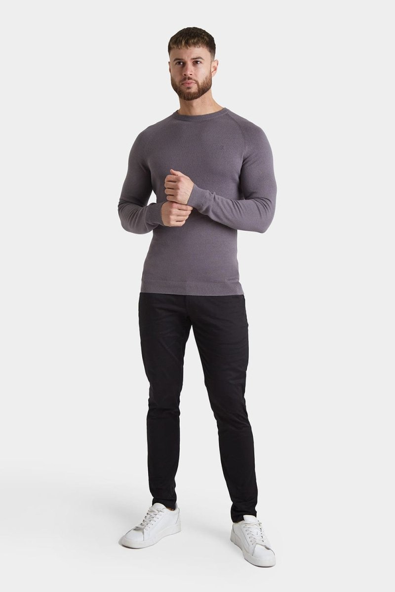 Cotton Crew Neck Jumper in Grey - TAILORED ATHLETE - ROW