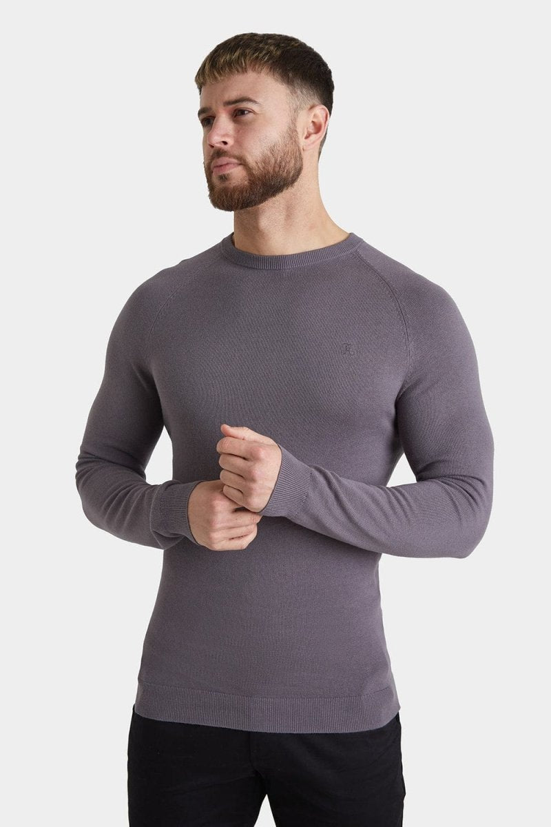 Cotton Crew Neck Jumper in Grey - TAILORED ATHLETE - ROW