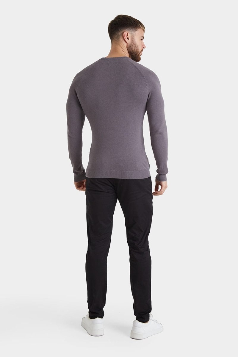 Cotton Crew Neck Jumper in Grey - TAILORED ATHLETE - ROW