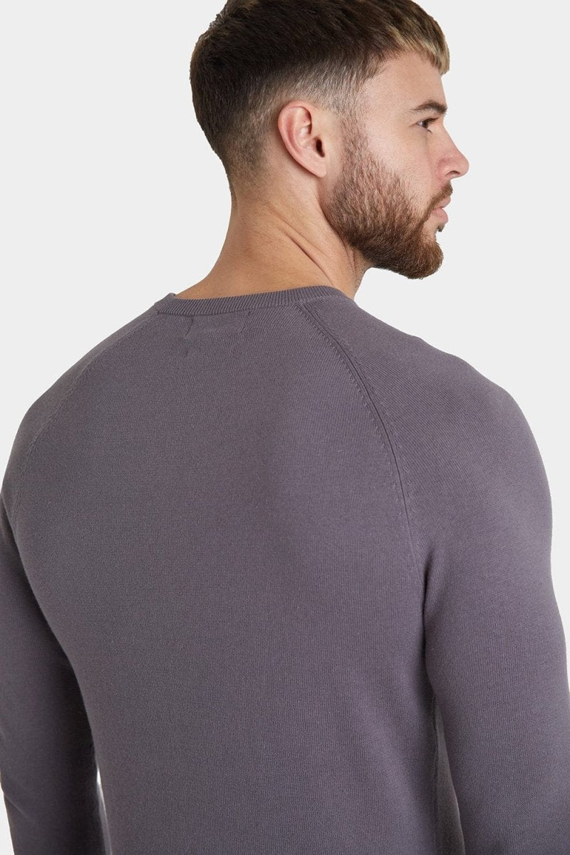 Cotton Crew Neck Jumper in Grey - TAILORED ATHLETE - ROW