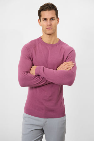 Cotton Crew Neck in Mulberry - TAILORED ATHLETE - ROW