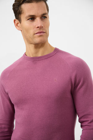 Cotton Crew Neck in Mulberry - TAILORED ATHLETE - ROW