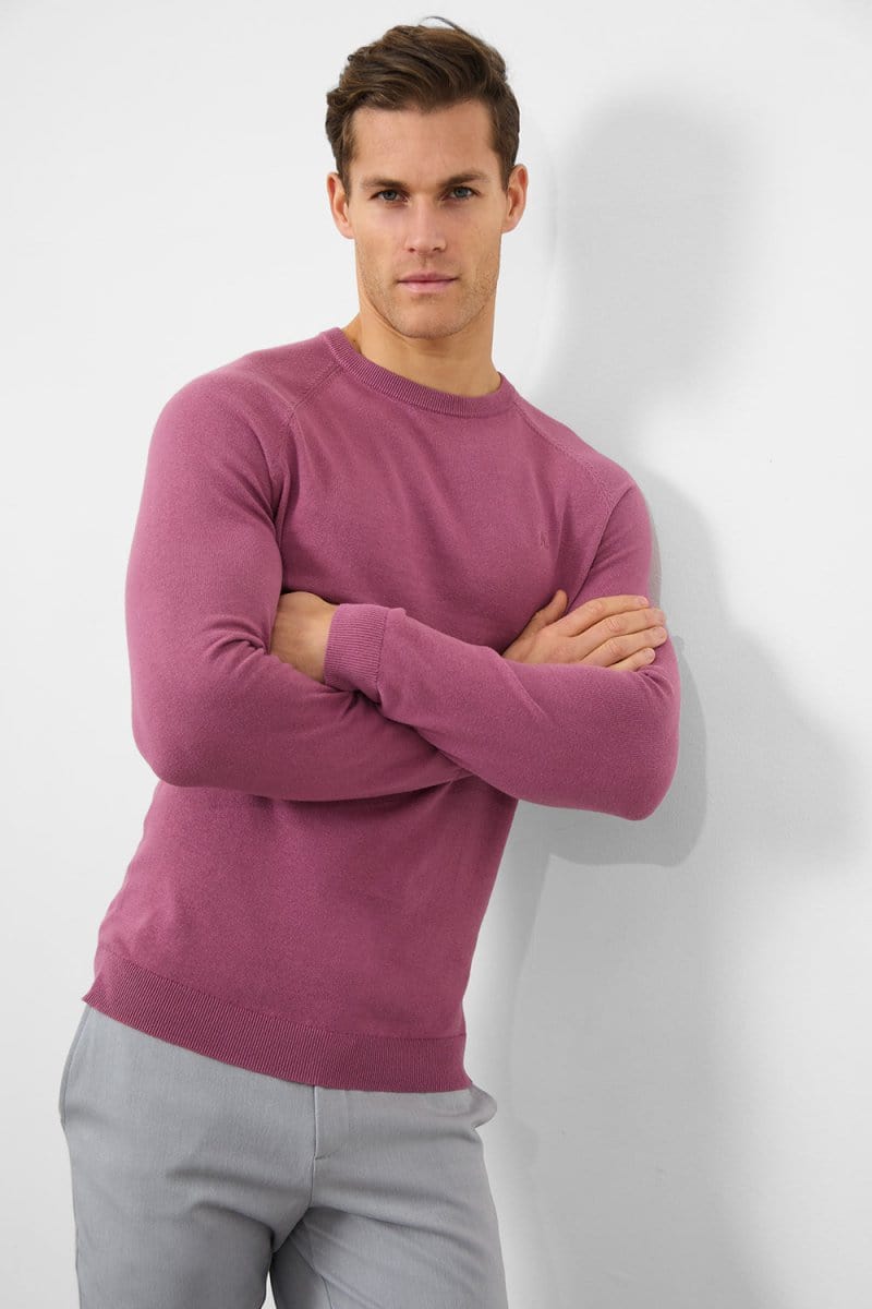 Cotton Crew Neck in Mulberry - TAILORED ATHLETE - ROW