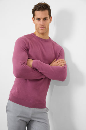 Cotton Crew Neck in Mulberry - TAILORED ATHLETE - ROW