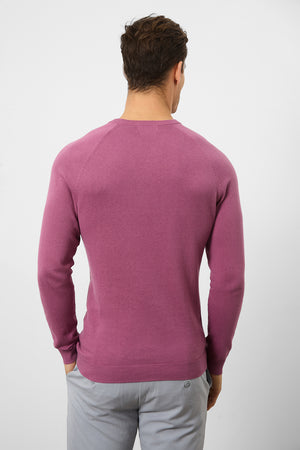 Cotton Crew Neck in Mulberry - TAILORED ATHLETE - ROW