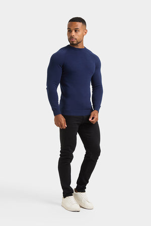 Cotton Crew Neck in Navy - TAILORED ATHLETE - ROW