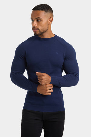 Cotton Crew Neck in Navy - TAILORED ATHLETE - ROW