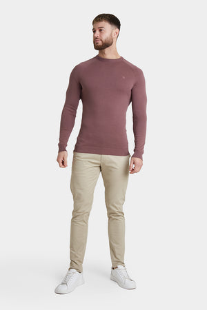 Cotton Crew Neck Jumper in Wood Rose - TAILORED ATHLETE - ROW