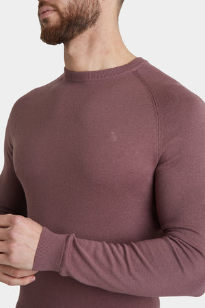 Cotton Crew Neck Jumper in Wood Rose - TAILORED ATHLETE - ROW