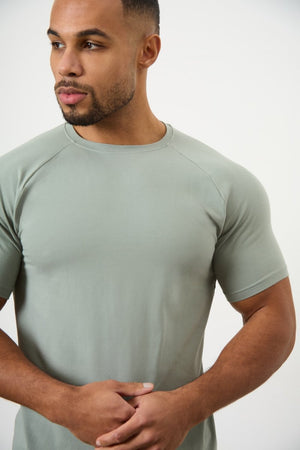 Muscle Fit Crew Neck T-Shirt in Sage - TAILORED ATHLETE - ROW