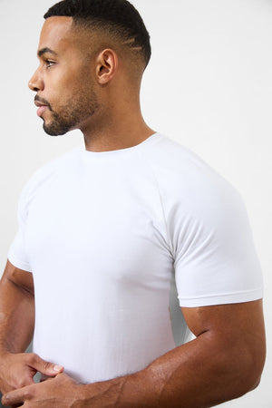 7 Pack Muscle Fit Crew Neck T-Shirt in White - TAILORED ATHLETE - ROW