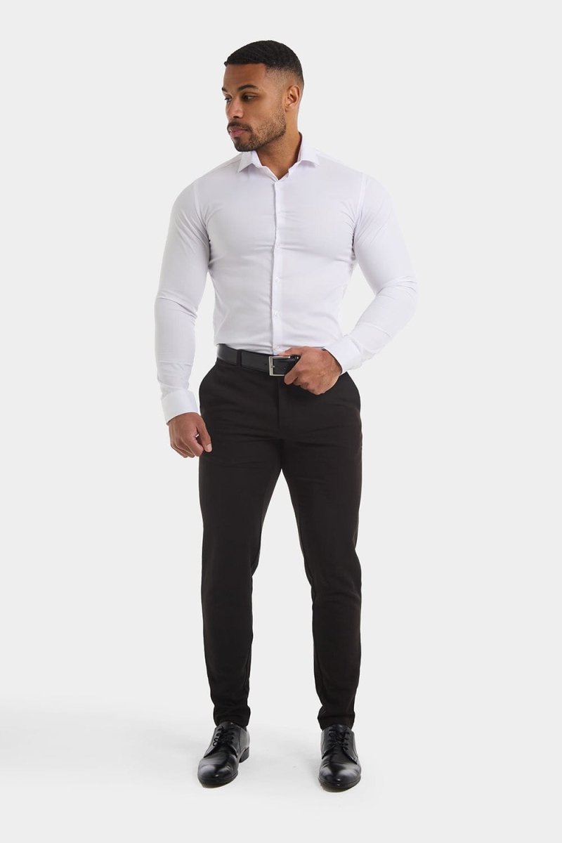 Muscle Fit Cutaway Collar Shirt In White muscle-fit-cutaway-collar-shirt-in-white
