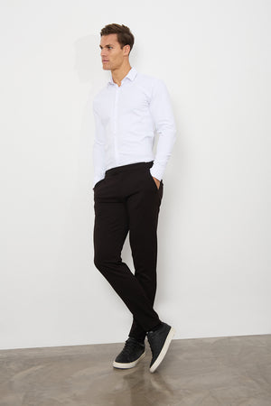 Defined Twill Shirt in White - TAILORED ATHLETE - ROW