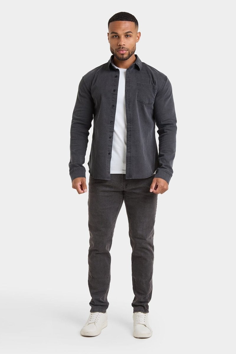 Denim Shirt in Dark Grey TAILORED ATHLETE ROW