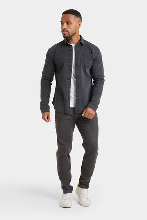 Denim Shirt in Dark Grey - TAILORED ATHLETE - ROW