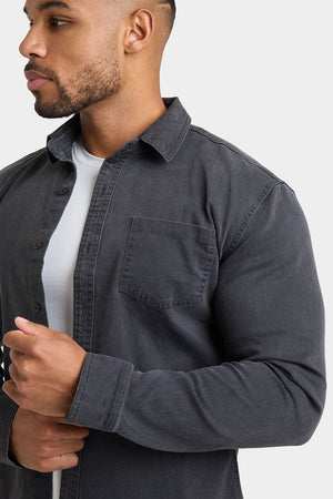 Denim Shirt in Dark Grey - TAILORED ATHLETE - ROW