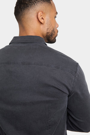 Denim Shirt in Dark Grey - TAILORED ATHLETE - ROW