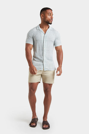 Printed Shirt in Soft Sage/White Doodle Geo - TAILORED ATHLETE - ROW