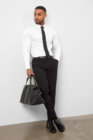 Tailored Fit Dress Shirt in White - TAILORED ATHLETE - ROW