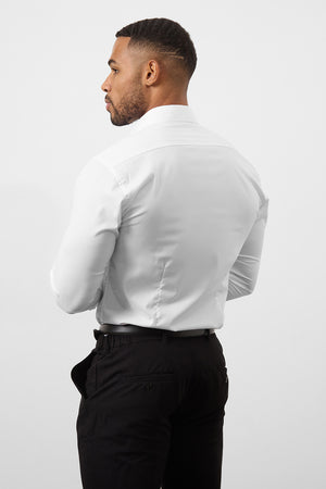 Tailored Fit Dress Shirt in White - TAILORED ATHLETE - ROW