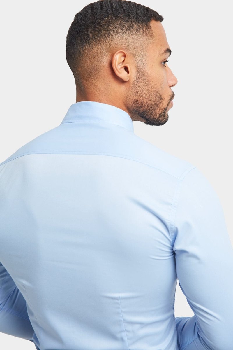Muscle Fit Dress Shirt in Light Blue - TAILORED ATHLETE - ROW