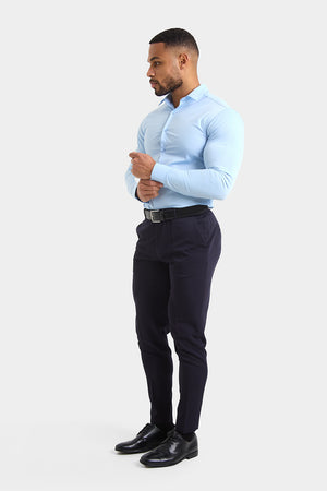 Muscle Fit Dress Shirt in Light Blue - TAILORED ATHLETE - ROW