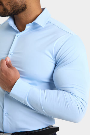 Muscle Fit Dress Shirt in Light Blue - TAILORED ATHLETE - ROW