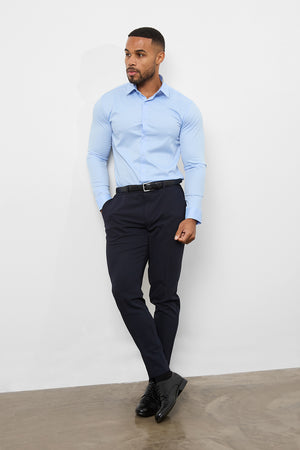 Tailored Fit Dress Shirt in Light Blue - TAILORED ATHLETE - ROW