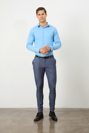 Muscle Fit Dress Shirt in Mid Blue - TAILORED ATHLETE - ROW