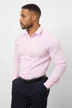 Tailored Fit Dress Shirt in Pink - TAILORED ATHLETE - ROW