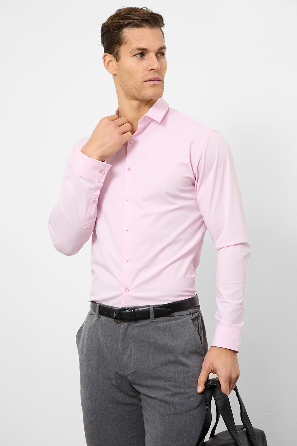 Tailored Fit Dress Shirt in Pink - TAILORED ATHLETE - ROW