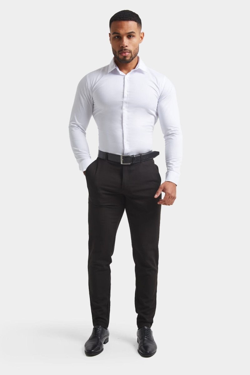 Muscle Fit Dress Shirt in White - TAILORED ATHLETE - ROW