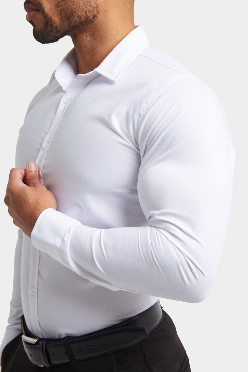Muscle Fit Dress Shirt in White - Main Image