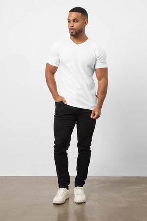 Premium Muscle Fit V-Neck in White - TAILORED ATHLETE - ROW