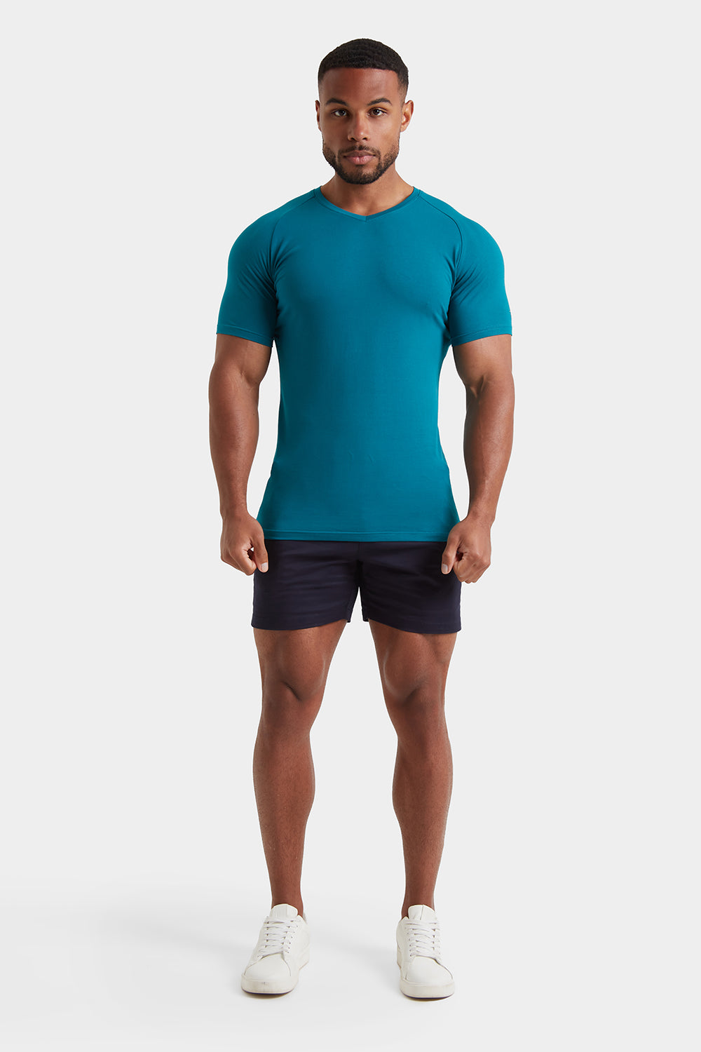 Premium Muscle Fit V-Neck in Peacock - TAILORED ATHLETE - ROW