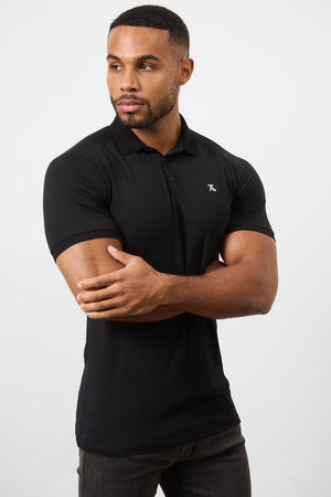 Muscle Fit Polo Shirt in Black - TAILORED ATHLETE - ROW